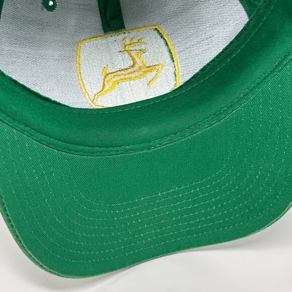 John Deere Hat Baseball Cap Green Farmer Farming Tractor Logo 6 Panel Snapback - Picture 5 of 12